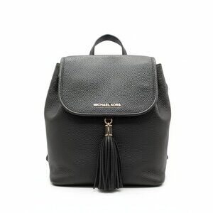 Michael Kors Bedford Black Drawstring Backpack with Gold Hardware